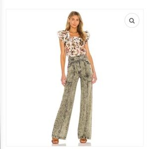 Ulla Johnson Albie Gray Wide-Leg Pants